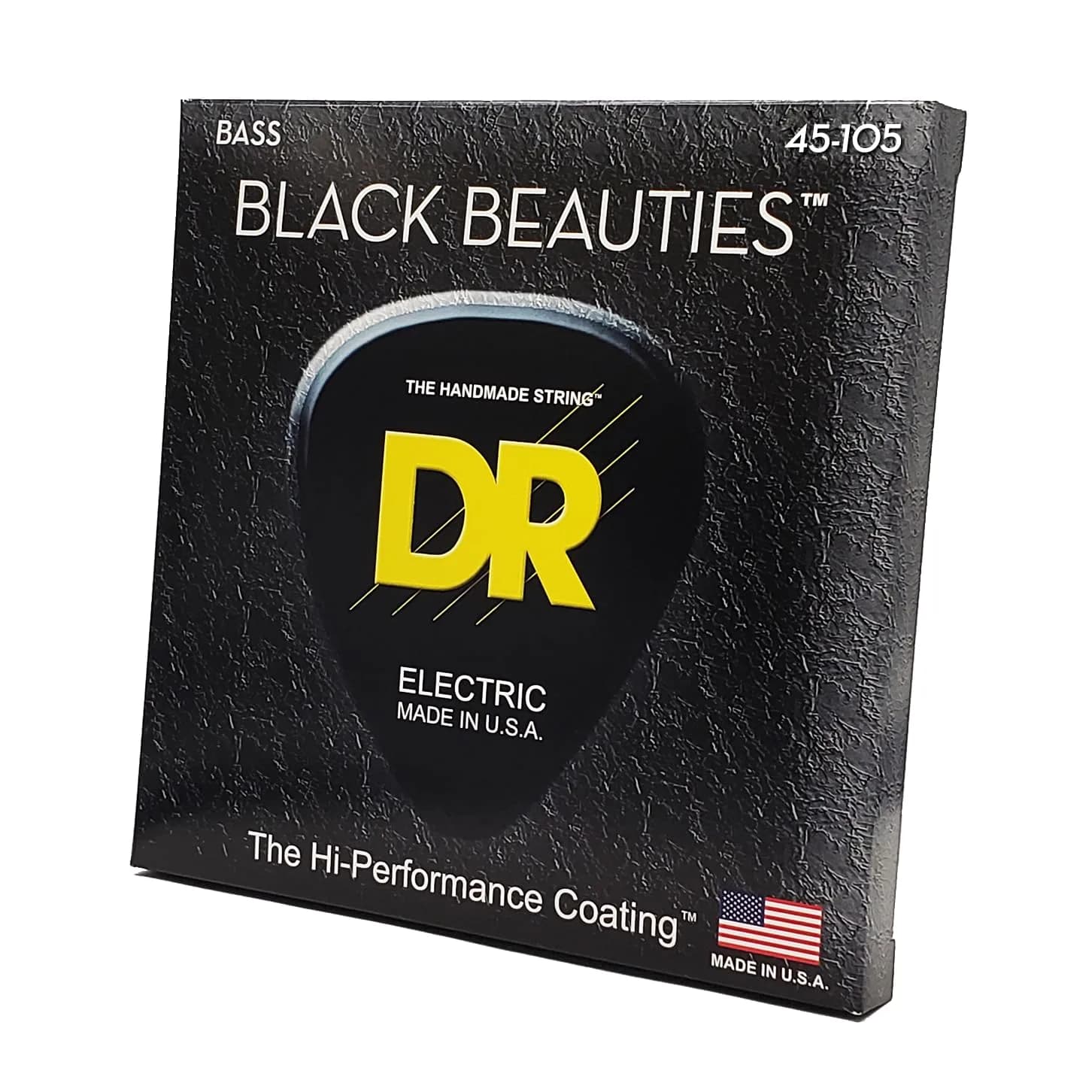 DR Strings Black Beauties Bass Strings Medium 45-105 (6-String Set) | Coated Stainless Steel for Bright Tone - main product image