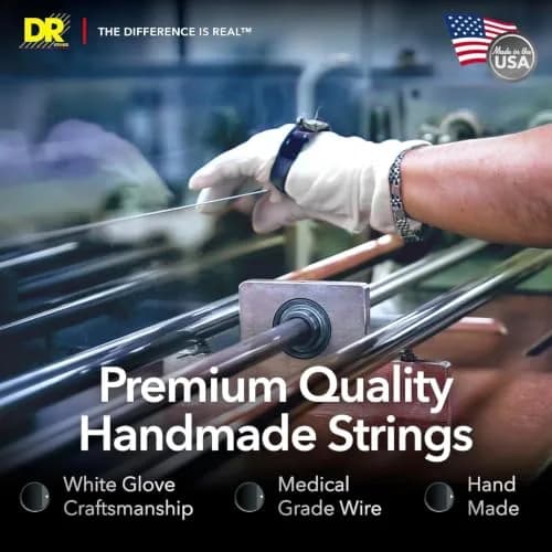 DR Strings Black Beauties Bass Strings Medium 45-105 (6-String Set) | Coated Stainless Steel for Bright Tone thumbnail 8