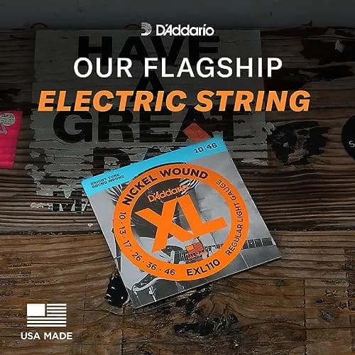 D'Addario XL Nickel Electric Guitar Strings ESXL110 Regular Light Double Ball End 10-46 | Perfect Intonation thumbnail 3