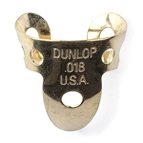 Jim Dunlop Brass Fingerpicks .018 Inch (20 Pack) | Classic Tone for Guitar, Banjo, Resonator thumbnail 1