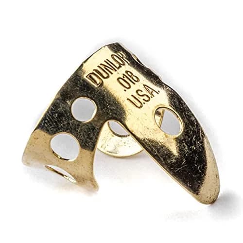 Jim Dunlop Brass Fingerpicks .018 Inch (20 Pack) | Classic Tone for Guitar, Banjo, Resonator thumbnail 2