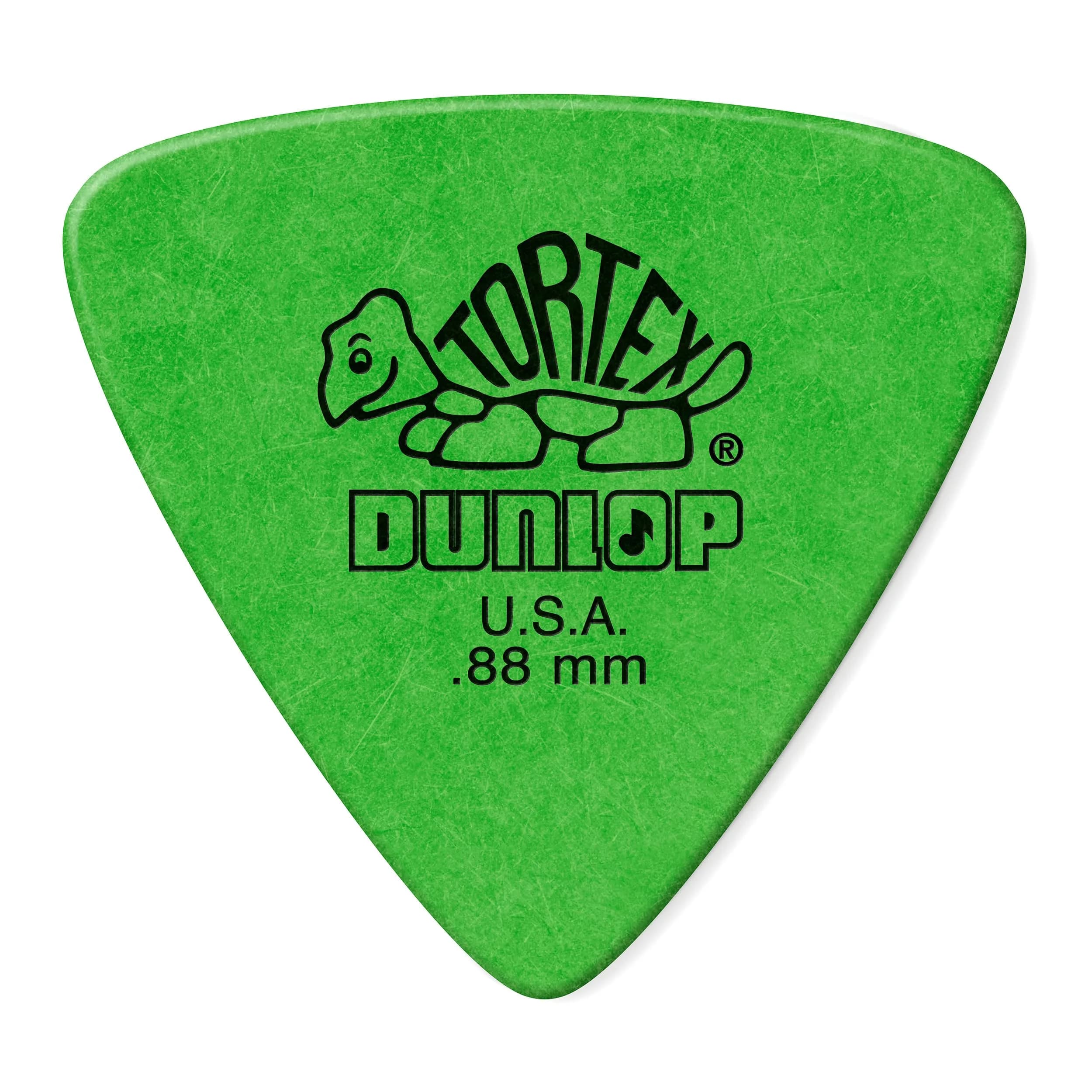 Jim Dunlop Tortex Triangle Pick 1.0MM | Maximum Memory & Grip for Guitarists in India — GREEN / 0.88mm