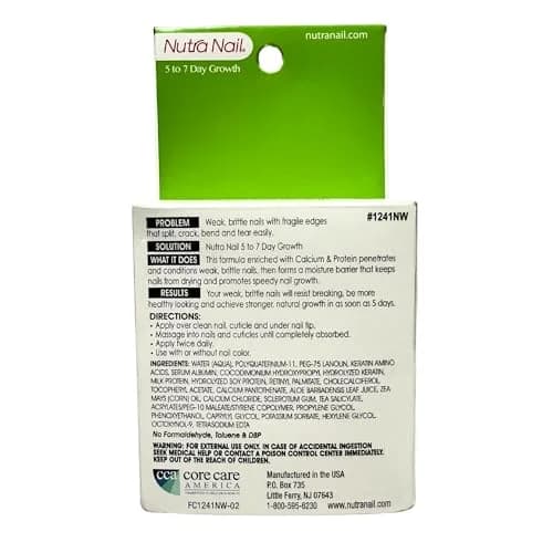 Nutra Nail 5 to 7 Day Growth Treatment Nail Strengthener 13.3ml (0.47 Fl Oz) | Keratin & Calcium Formula for Brittle Nails thumbnail 8