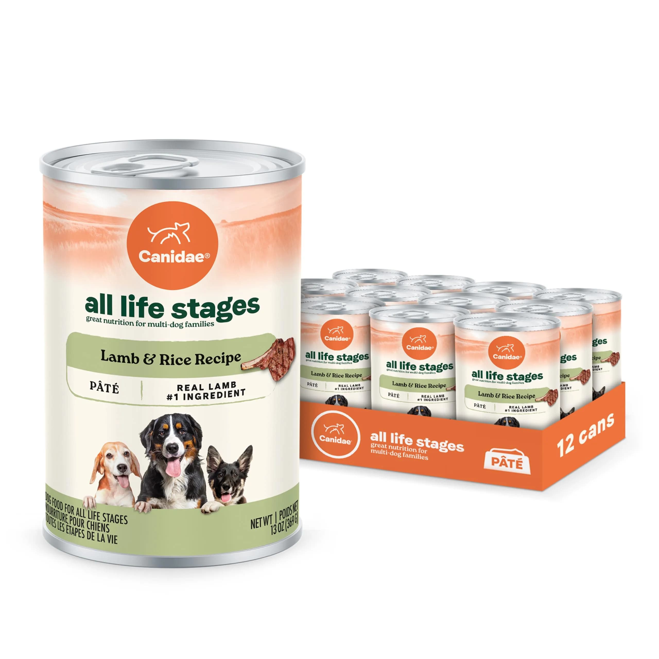 CANIDAE All Life Stages Wet Dog Food, Chicken & Rice, 13 oz, 12 Pack | Complete Nutrition for All Dogs — 13 Ounce