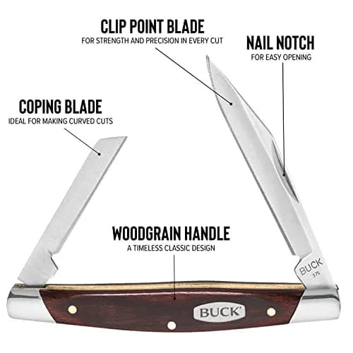 Buck Knives 375 Deuce 2-Blade Folding Pocket Knife, Woodgrain, 0.7 oz | Classic, Versatile & Durable thumbnail 5