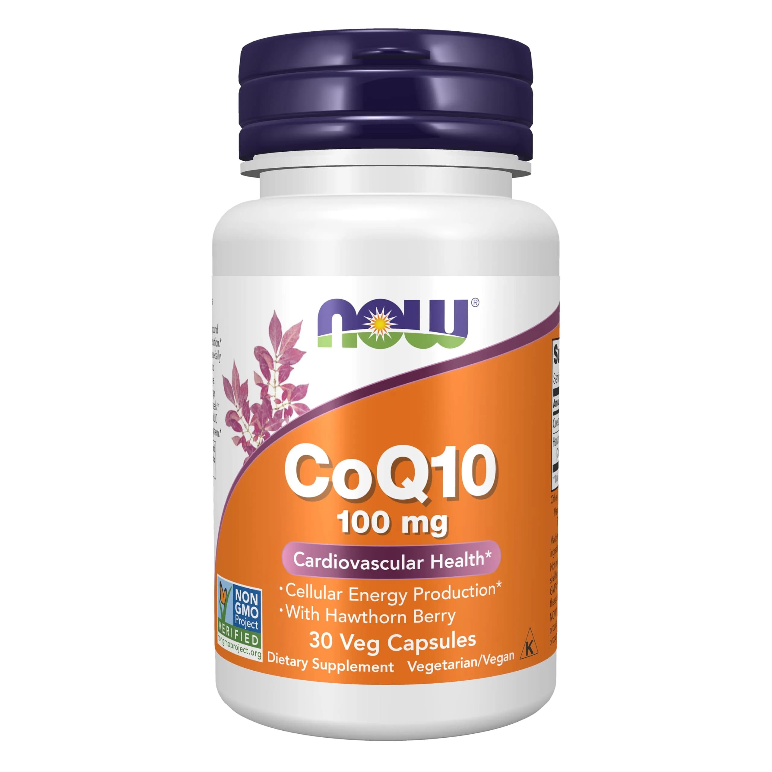 NOW Foods CoQ10 100 mg with Hawthorn Berry Veggie Capsules 30 Count (Pack of 1) - main product image