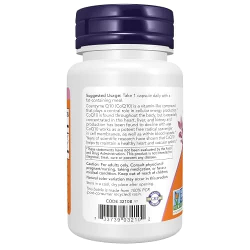 NOW Foods CoQ10 100 mg with Hawthorn Berry Veggie Capsules 30 Count (Pack of 1) thumbnail 3