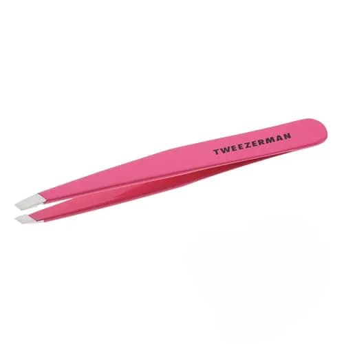 Tweezerman Slant Tweezer Neon Pink | Precision Eyebrow Shaping Tool thumbnail 1