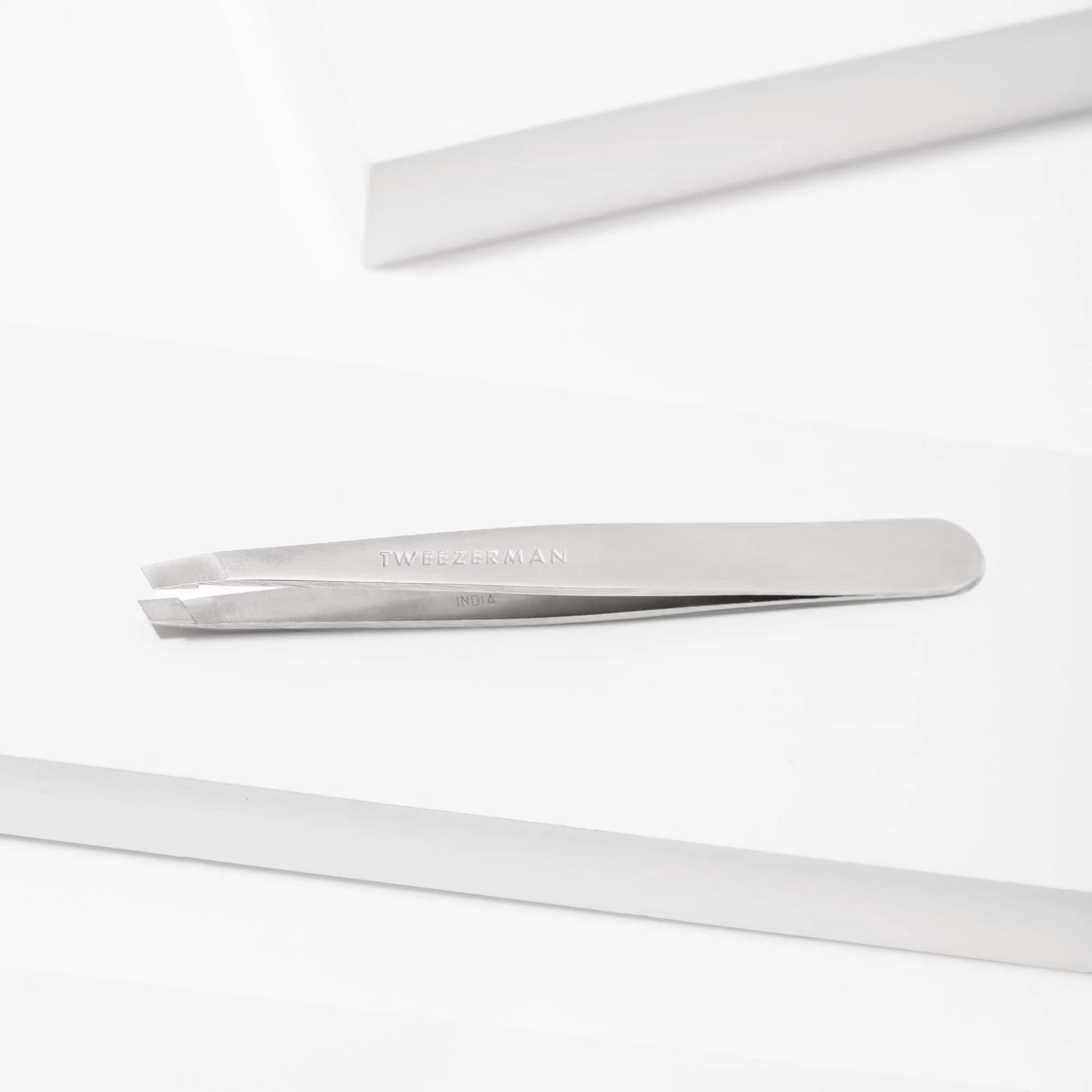 Tweezerman Stainless Steel Slant Tweezer for Eyebrows Silver | Precision Brow Shaping Tool - view 5