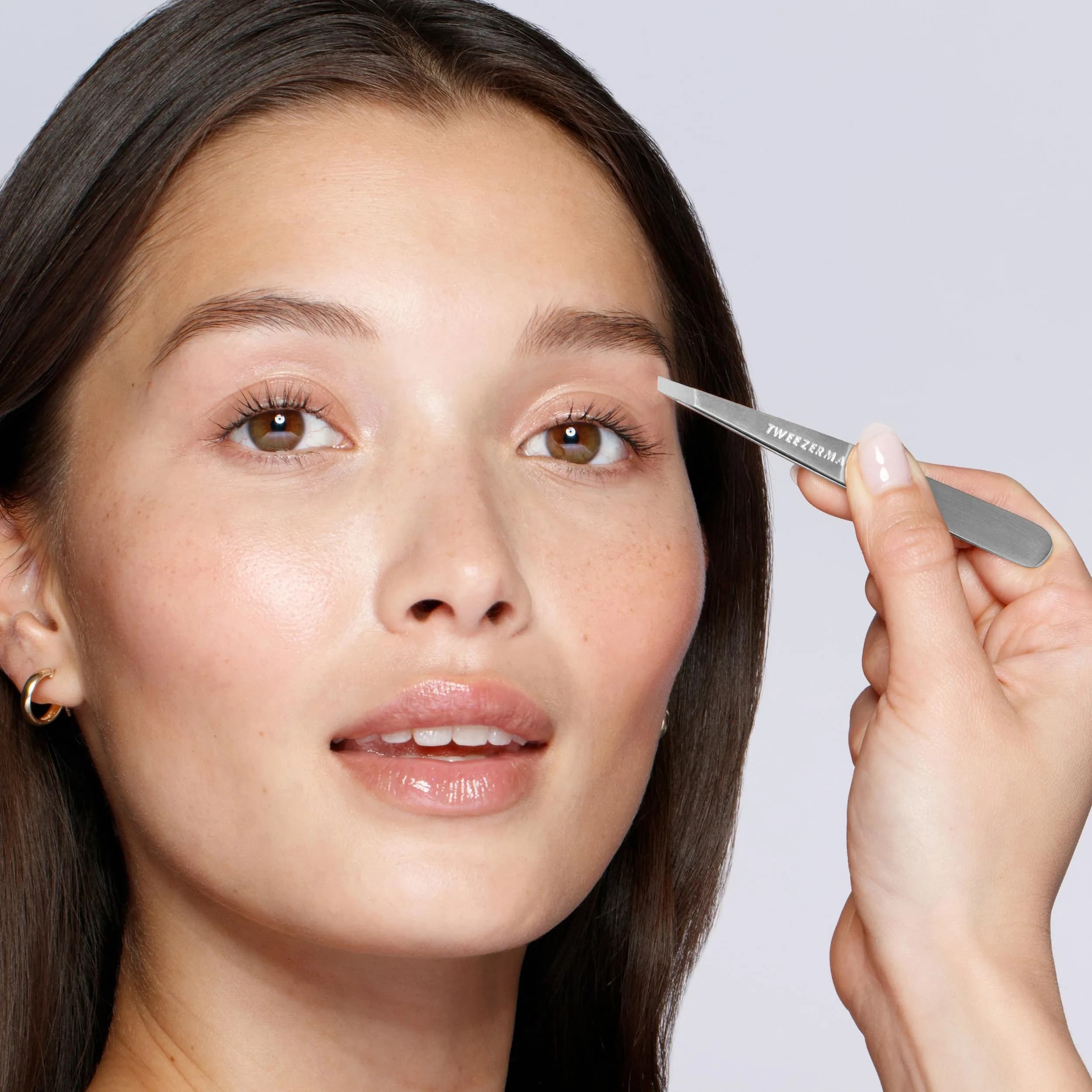 Tweezerman Stainless Steel Slant Tweezer for Eyebrows Silver | Precision Brow Shaping Tool - view 2