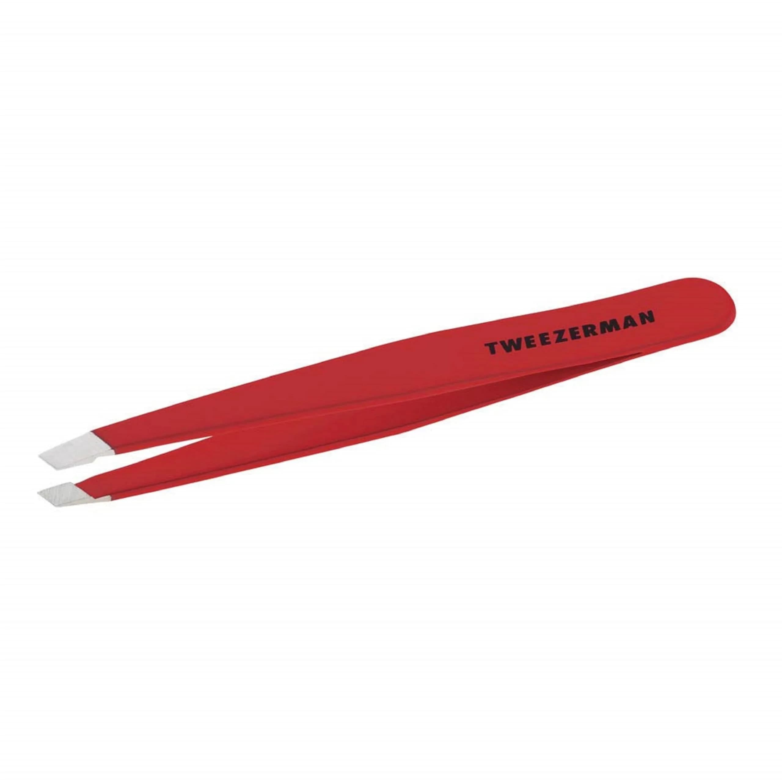 Tweezerman Slant Tweezer – Tweezerman Tweezers for Eyebrows Signature Red | Precision, Hand-Filed Tips