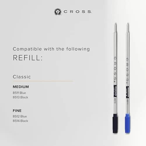 Cross Century II Lustrous Chrome Ballpoint Pen | Medium Point, Black Ink | Refillable, Elegant Design thumbnail 9