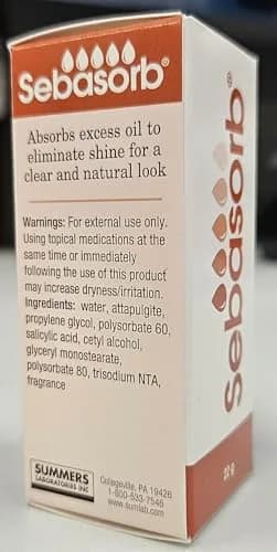 Summers Laboratories Moisture-All Sebasorb Oil Absorbing Lotion 0.78oz | Matte Daily Moisturizer for Oily Skin with 2% Salicylic Acid thumbnail 7