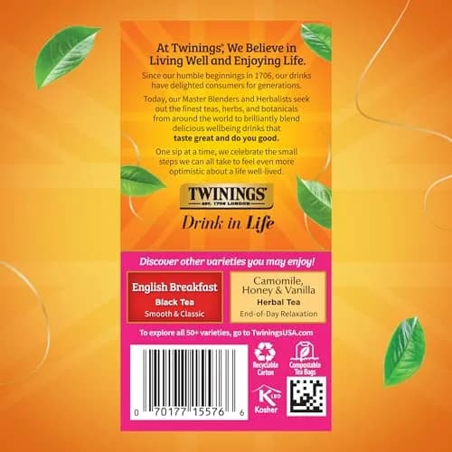 Twinings English Afternoon Black Tea 120 Teabags | Smooth & Slightly Sweet, Caffeinated, Enjoy Hot or Iced thumbnail 5
