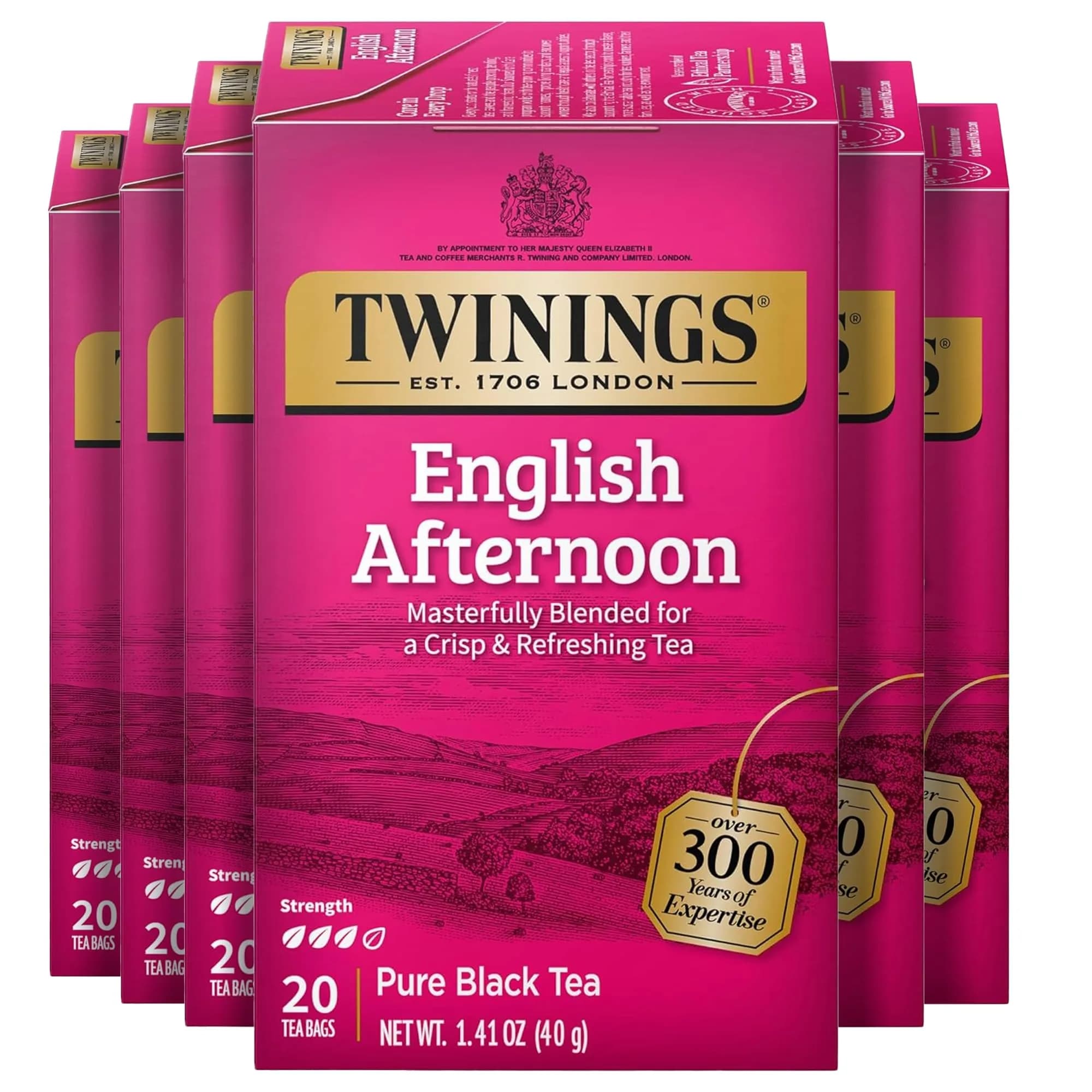 Twinings English Afternoon Black Tea 120 Teabags | Smooth & Slightly Sweet, Caffeinated, Enjoy Hot or Iced