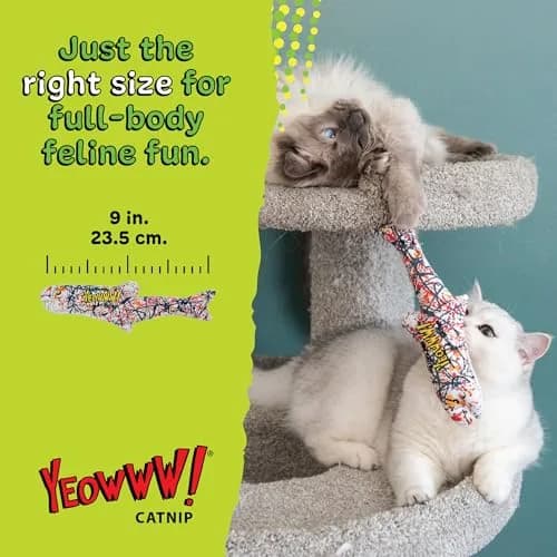 Yeowww! Catnip Pollock Fish Kicker Toy 25 cm (10 in) | 100% Organic Catnip Stuffed thumbnail 3