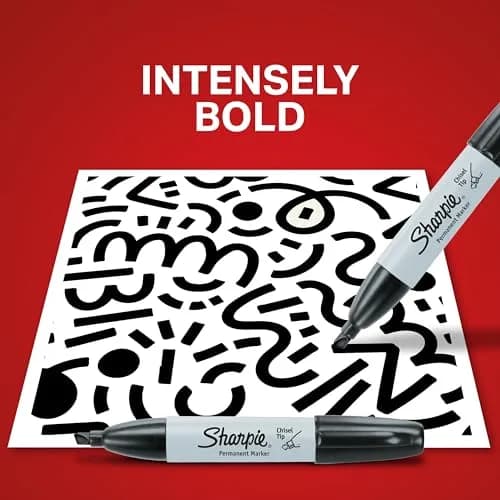 Sharpie Permanent Markers, Large, Chisel Tip, Black, 4 Count | Versatile & Durable Marking Pen thumbnail 6