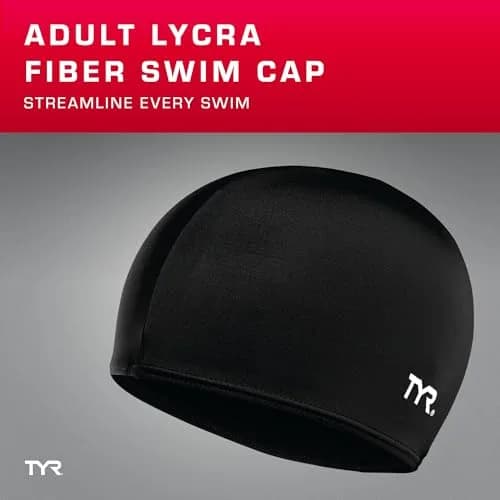 TYR Lycra Fiber Adult Swim Cap for Women and Men - Recreational and Training Cap with UPF 50+ Sun Protection (Royal, One Size) thumbnail 2