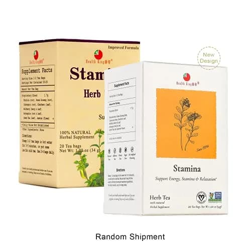 Health King Stamina Herb Tea, Teabags, 20 Count Box | Natural Energy & Relaxation thumbnail 2