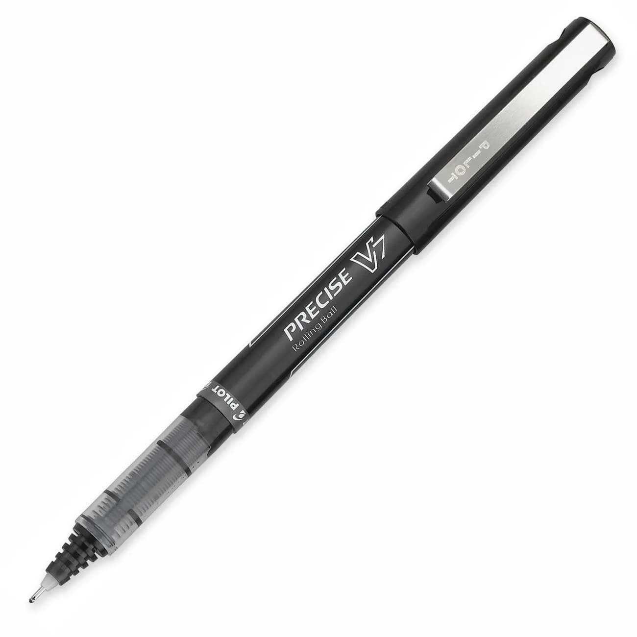Pilot Precise Grip Liquid Ink Rolling Ball Stick Pens | Fine 0.7mm Tungsten Tips, Smooth Flow, Assorted Colors — Black