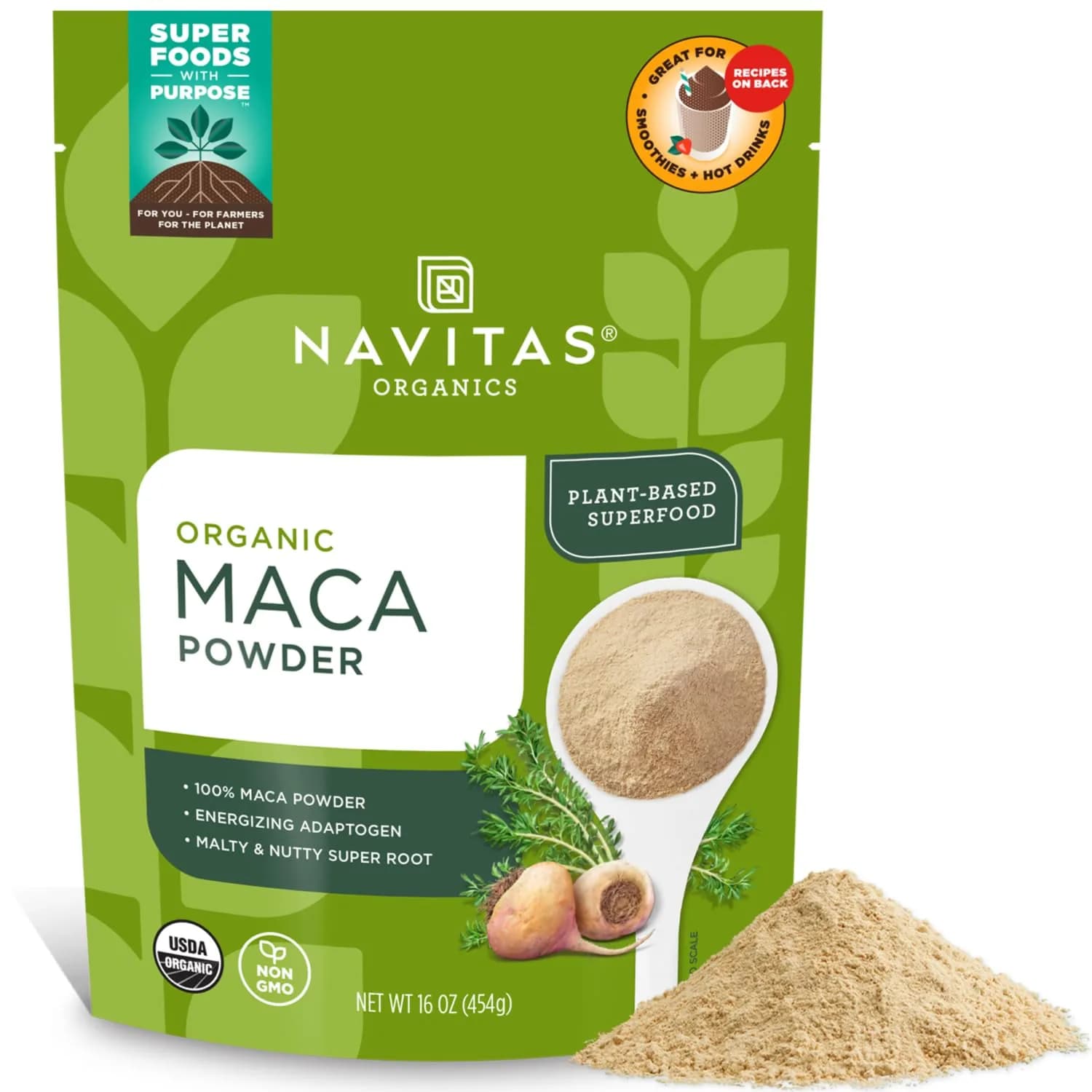 Navitas Organics Gelatinized Maca Powder | 113g (4oz) Adaptogen for Energy & Balance — 16 Ounce