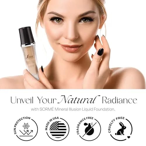 SORMÉ Mineral Illusion Liquid Foundation Dark Beige 25ml (0.85 fl oz) | Hydrating Oil-Free Formula thumbnail 3