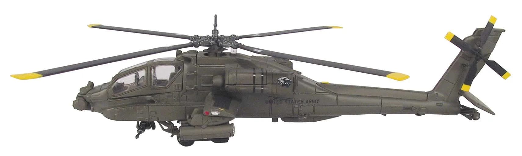 NewRay 1/55 D/C AH-64 Apache Helicopter 10 inches | Diecast Military Model for Display & Play — Green