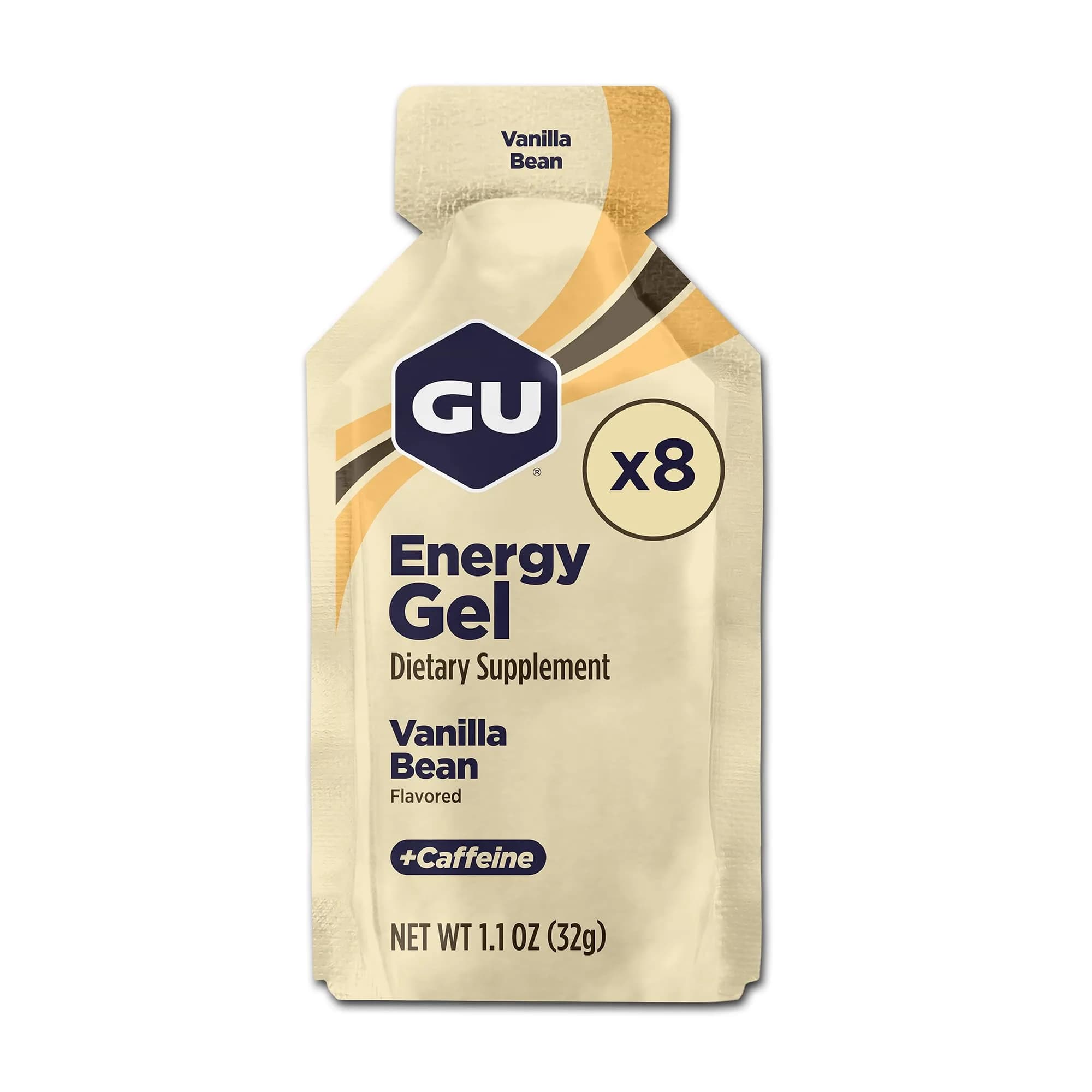 GU Energy Original Vanilla Bean Energy Gel 1 Fl Oz (32ml) | Vegan, Gluten-Free, Dual-Source Energy