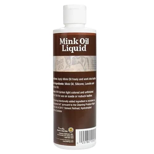 Fiebing's Liquid Mink Oil for Leather Boots 8 oz | Waterproof Leather Conditioner & Cleaner thumbnail 6