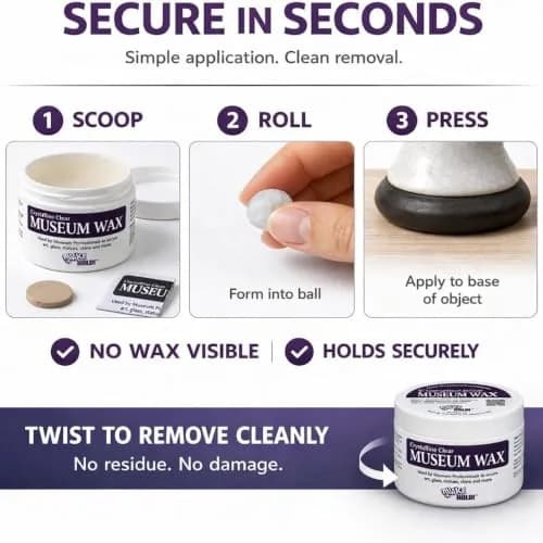 QuakeHold! Museum Wax Clear Adhesive 2 oz (56.7 g) | Secure Antiques & Collectibles thumbnail 6