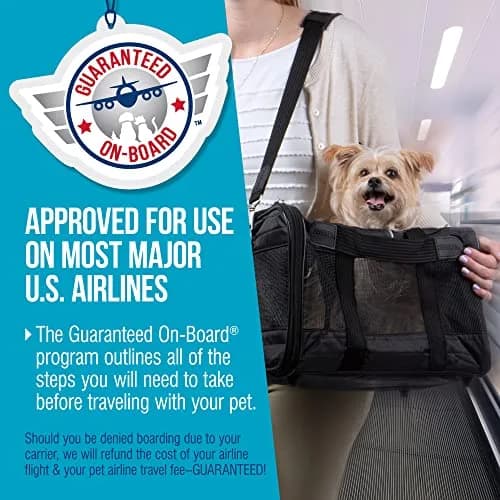 Sherpa Original Deluxe Travel Pet Carrier, Airline Approved & Guaranteed On Board - Black, Medium thumbnail 4