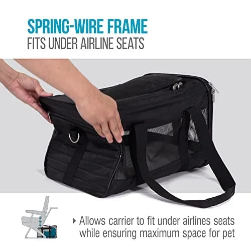 Sherpa Original Deluxe Travel Pet Carrier, Airline Approved & Guaranteed On Board - Black, Medium thumbnail 8
