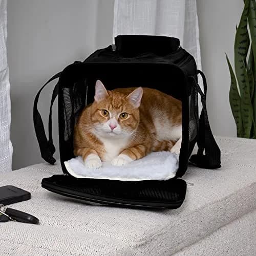 Sherpa Original Deluxe Travel Pet Carrier, Airline Approved & Guaranteed On Board - Black, Medium thumbnail 2