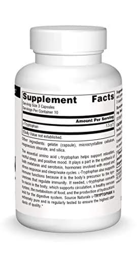 Source Naturals L-Tryptophan 500mg | Supports Restful Sleep & Mood thumbnail 3