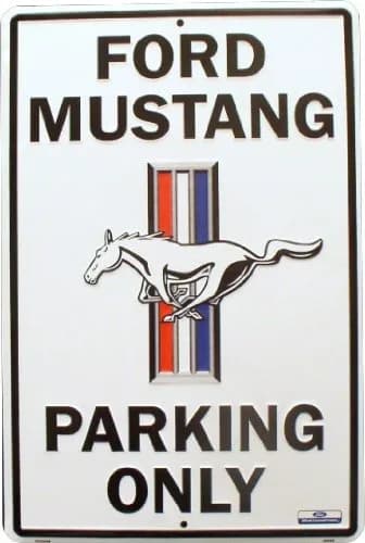 Hangtime Mustang Parking Only 12 x 16 Aluminum Sign | Officially Licensed, Embossed, Made in USA