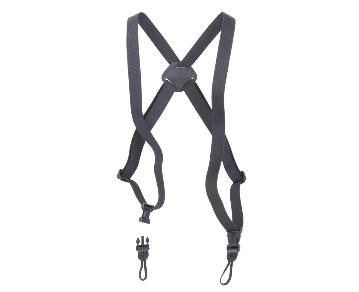 OP/TECH USA Bino/Cam Harness Black Webbing | Dual Camera & Binocular Shoulder Strap — Black