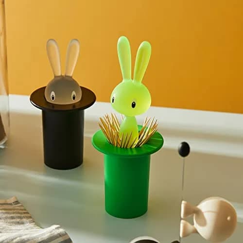 A di Alessi Magic Bunny Toothpick Holder, Yellow | 7.6 cm (3 in) Diameter x 15.2 cm (6 in) Height thumbnail 5