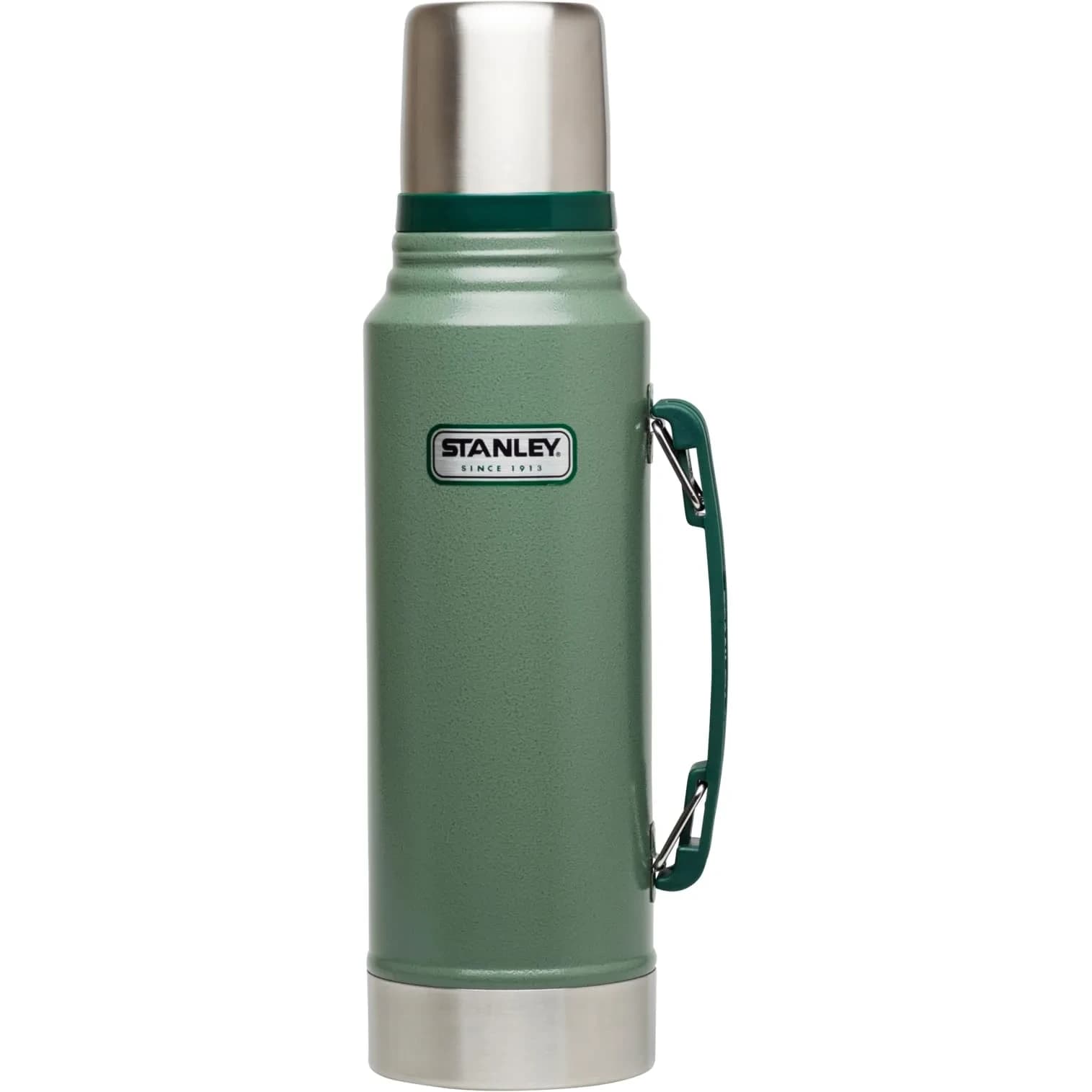 Stanley Heritage Classic Vacuum Bottle with Handle 2 qt (1.89 L) | Leakproof Cup Lid | Keep Drinks Hot or Cold for Travel | Insulated Stainless Steel Thermal Bottle | Hammertone Green — Hammertone Green