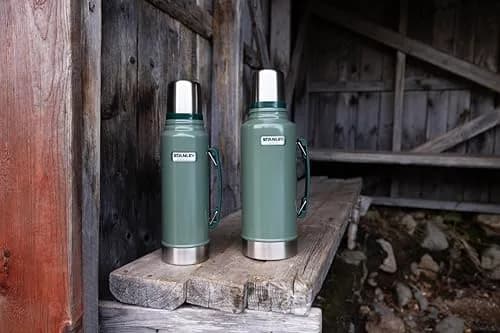 Stanley Heritage Classic Vacuum Bottle with Handle 2 qt (1.89 L) | Leakproof Cup Lid | Keep Drinks Hot or Cold for Travel | Insulated Stainless Steel Thermal Bottle | Hammertone Green thumbnail 5