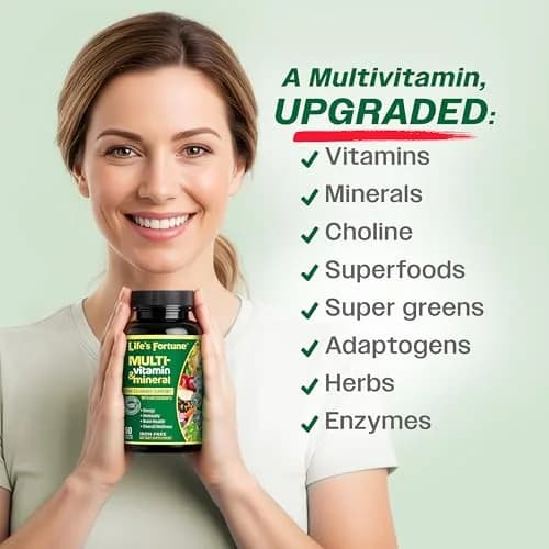 Life's Fortune Whole Food Multivitamin & Mineral Supplement for Men & Women – Energy Support Vitamins for Immune, Brain & Metabolism Support – Iron Free, 90 Vegetarian Tablets thumbnail 5