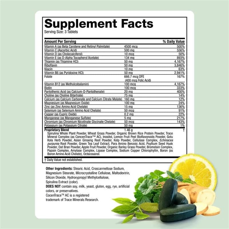 Life's Fortune Whole Food Multivitamin & Mineral Supplement for Men & Women – Energy Support Vitamins for Immune, Brain & Metabolism Support – Iron Free, 90 Vegetarian Tablets thumbnail 9