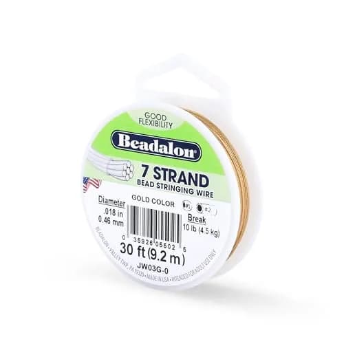 Beadalon 7-Strand Stainless Steel Beading Wire .018 in / 0.46 mm | Durable, Flexible & USA Made for Jewelry thumbnail 1