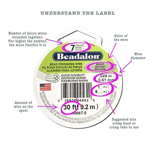Beadalon 7-Strand Stainless Steel Beading Wire .018 in / 0.46 mm | Durable, Flexible & USA Made for Jewelry thumbnail 3
