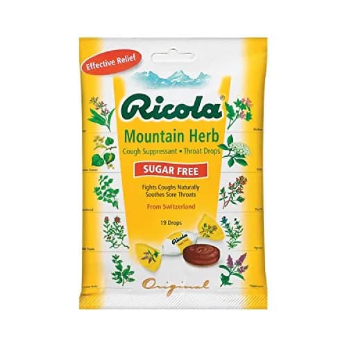 Ricola Mountain Herb Sugar Free Cough Drops | Menthol Relief for Sore Throat (19 Drops) thumbnail 1