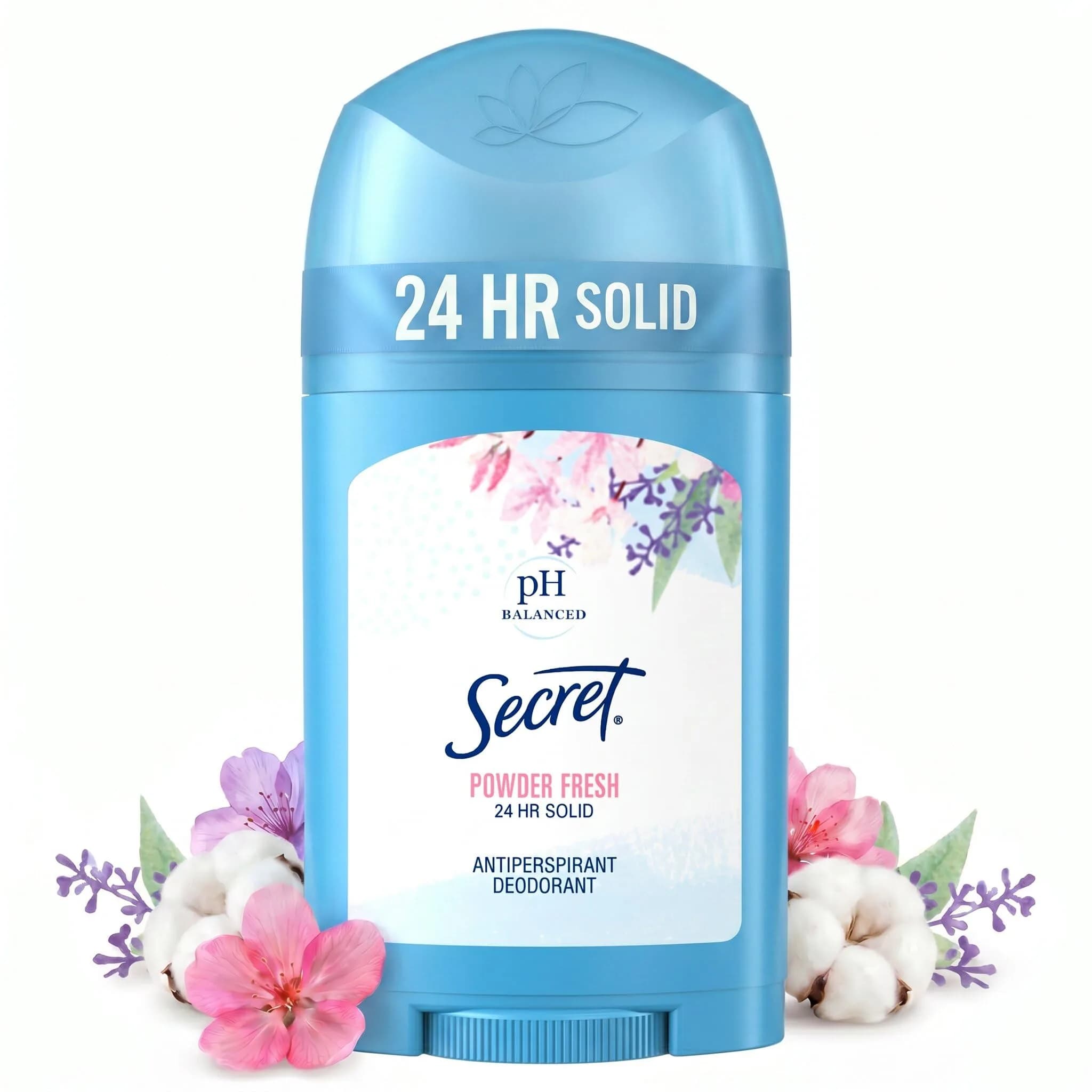 Secret Antiperspirant and Deodorant for Women, Powder Fresh Scent, 76.5g (2.7 oz) | 24hr Sweat & Odor Protection — Powder Fresh