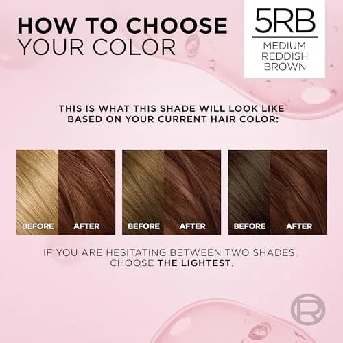 L'Oreal Paris Excellence Crème Permanent Hair Dye 5RB Medium Reddish Brown | Triple Care Color Routine with Hyaluronic Acid thumbnail 8