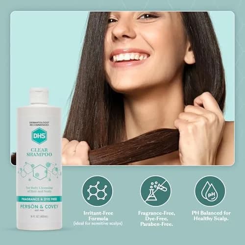 DHS Clear Shampoo for Sensitive Skin 16oz | Gentle, Fragrance-Free, Dermatologist Recommended thumbnail 8