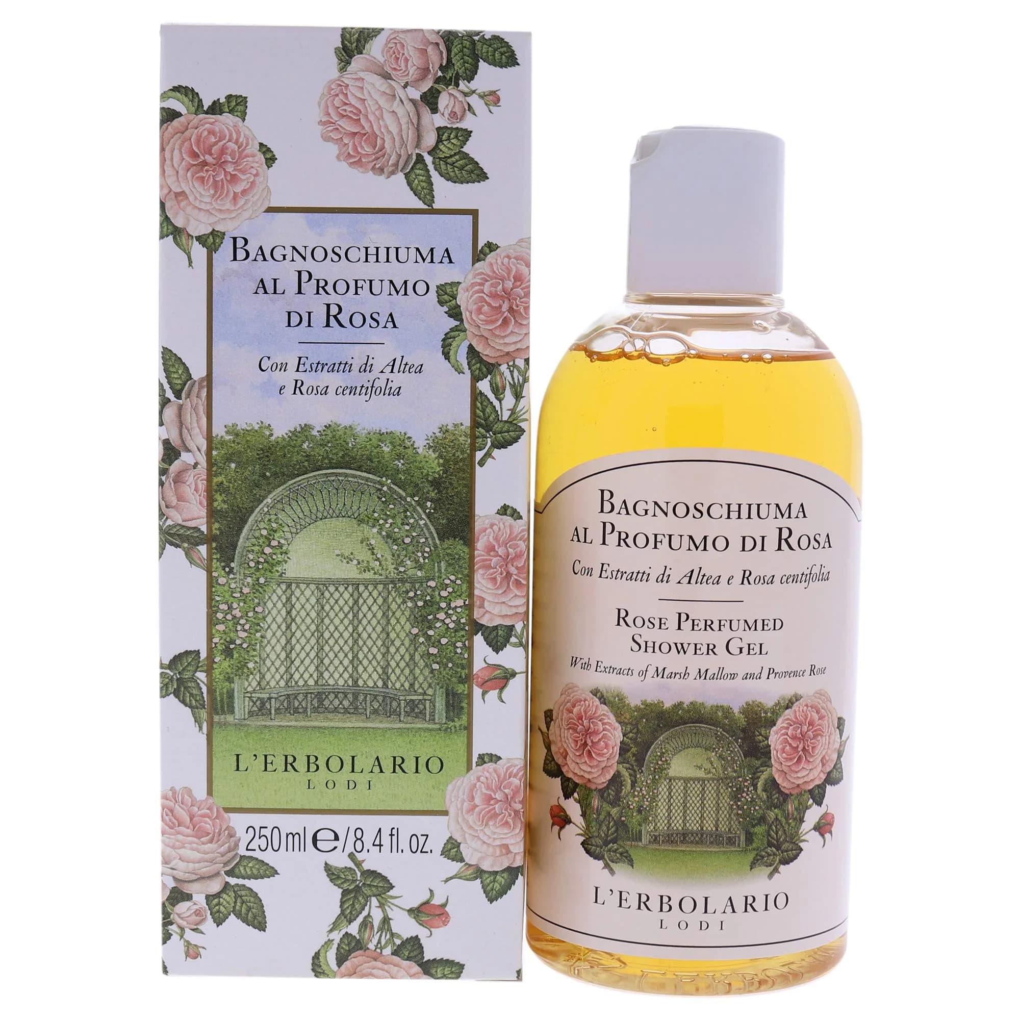 L'Erbolario Shower Gel – Antioxidant & Moisturizing Body Wash – Sensitive Skin – Floral Amber – Sweet Poppy – 8.4 oz — Rose