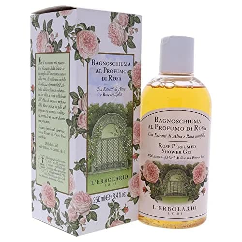 L'Erbolario Perfumed Shower Gel – Soothing Body Soap with Marsh Mallow – Protecting and Toning Body Wash with Amber Floral Fragrance - Rose - 8.4 oz thumbnail 3