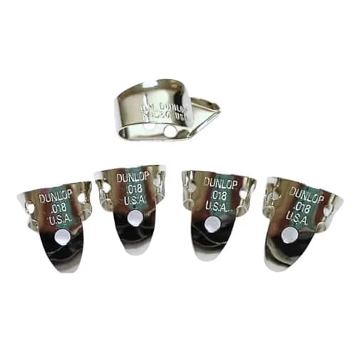Jim Dunlop Nickel Silver Fingerpicks .018 IN | Bright, Classic Sound for Guitar & Banjo thumbnail 1
